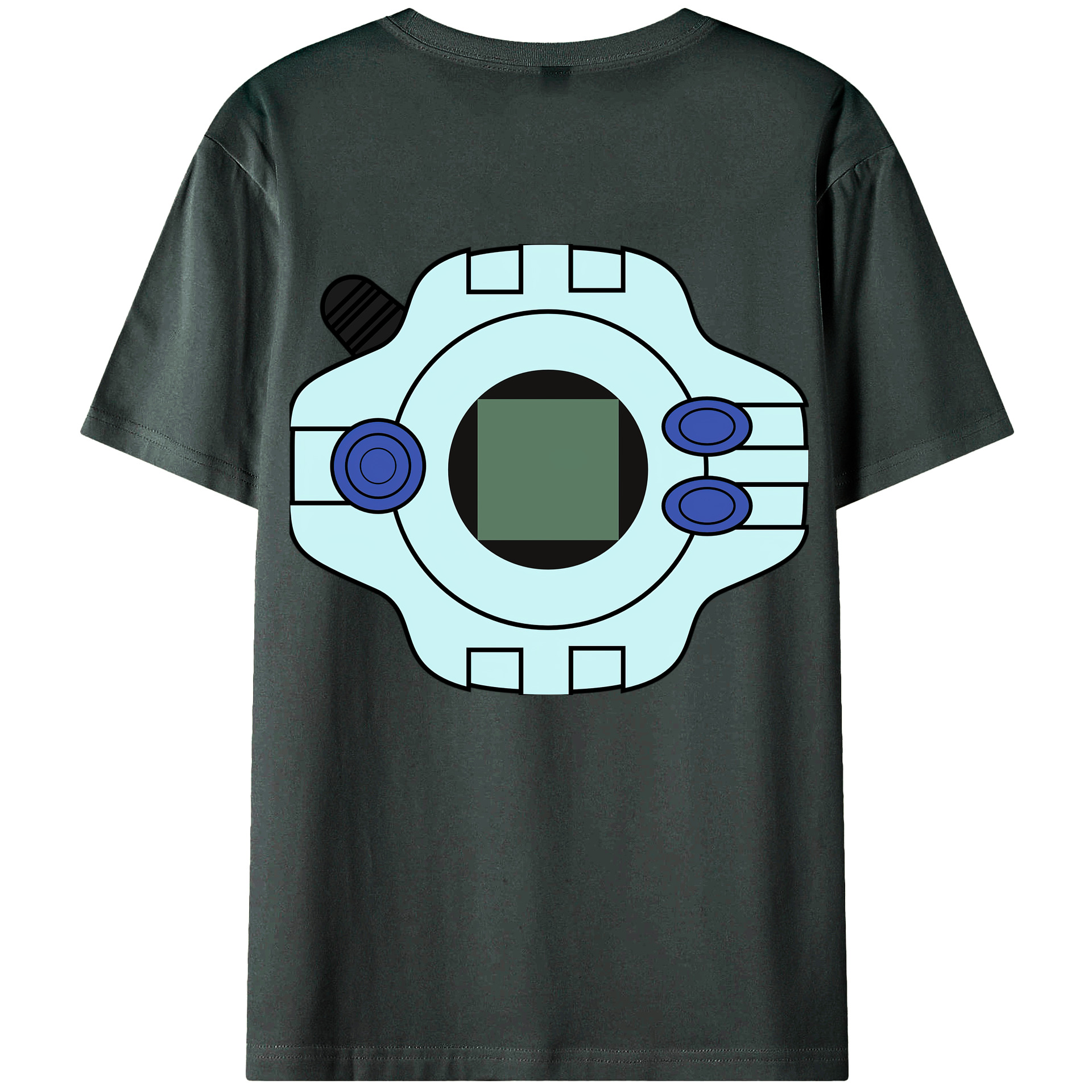 （画像用） Digimon デジタルモンスター/デジモン 綿100％ メンズ半袖Tシャツ（バックプリント） 通気性